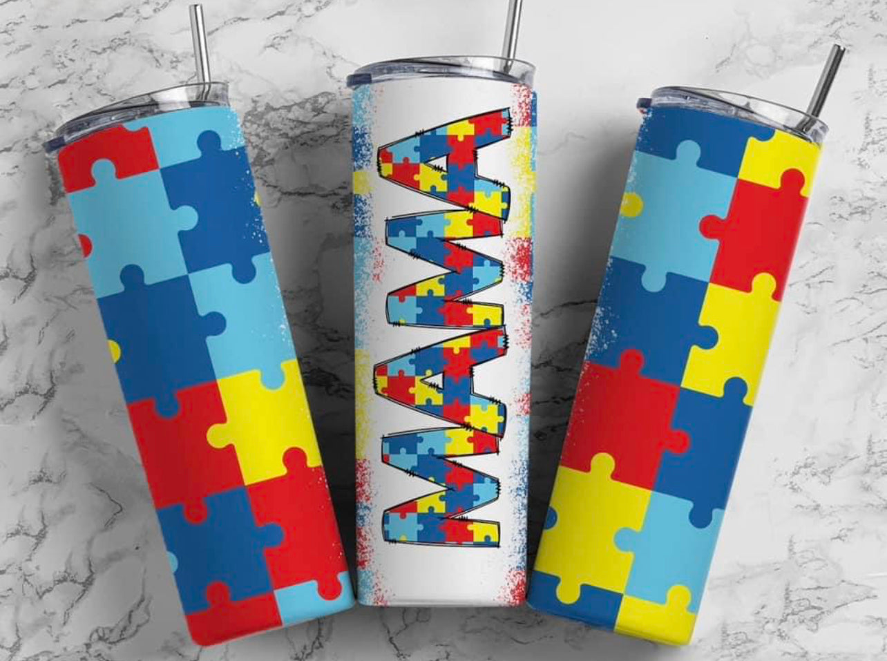 Mama autism tumbler