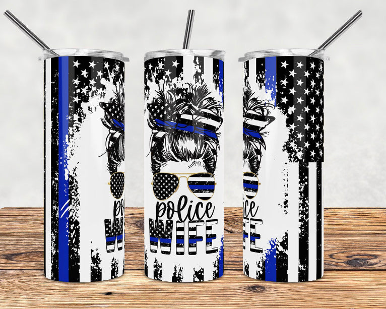 Police wife tumbler