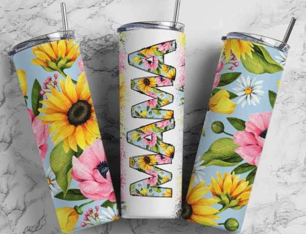 Mama flowers tumbler