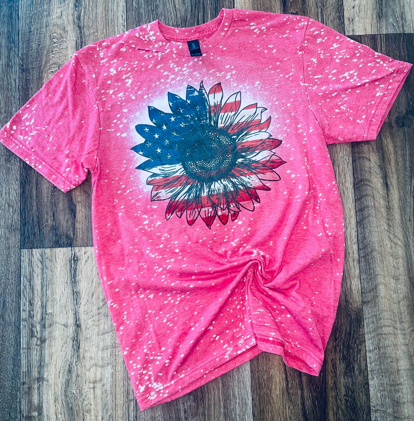 American flag sunflower tee