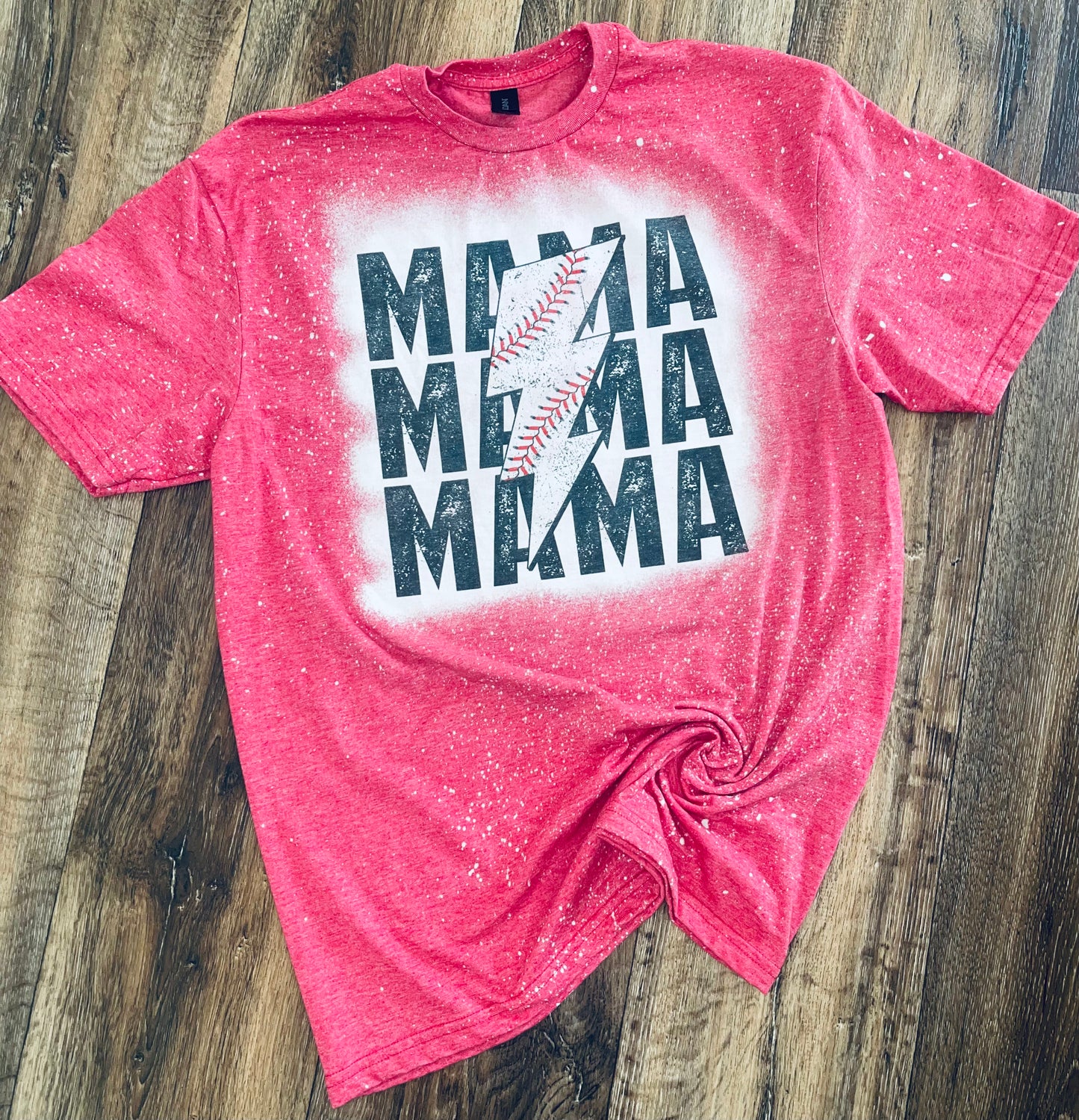 Baseball mama lightening bolt tee