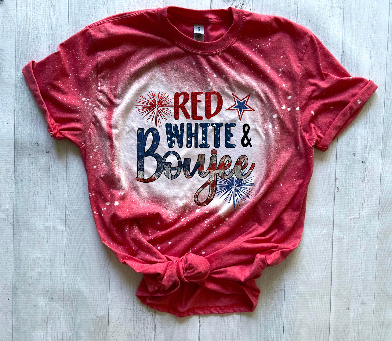 Red white and 2024 boujee t shirt