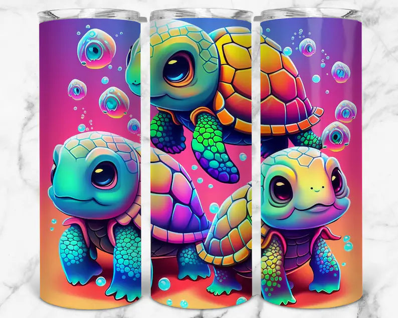Colorful turtle tumbler