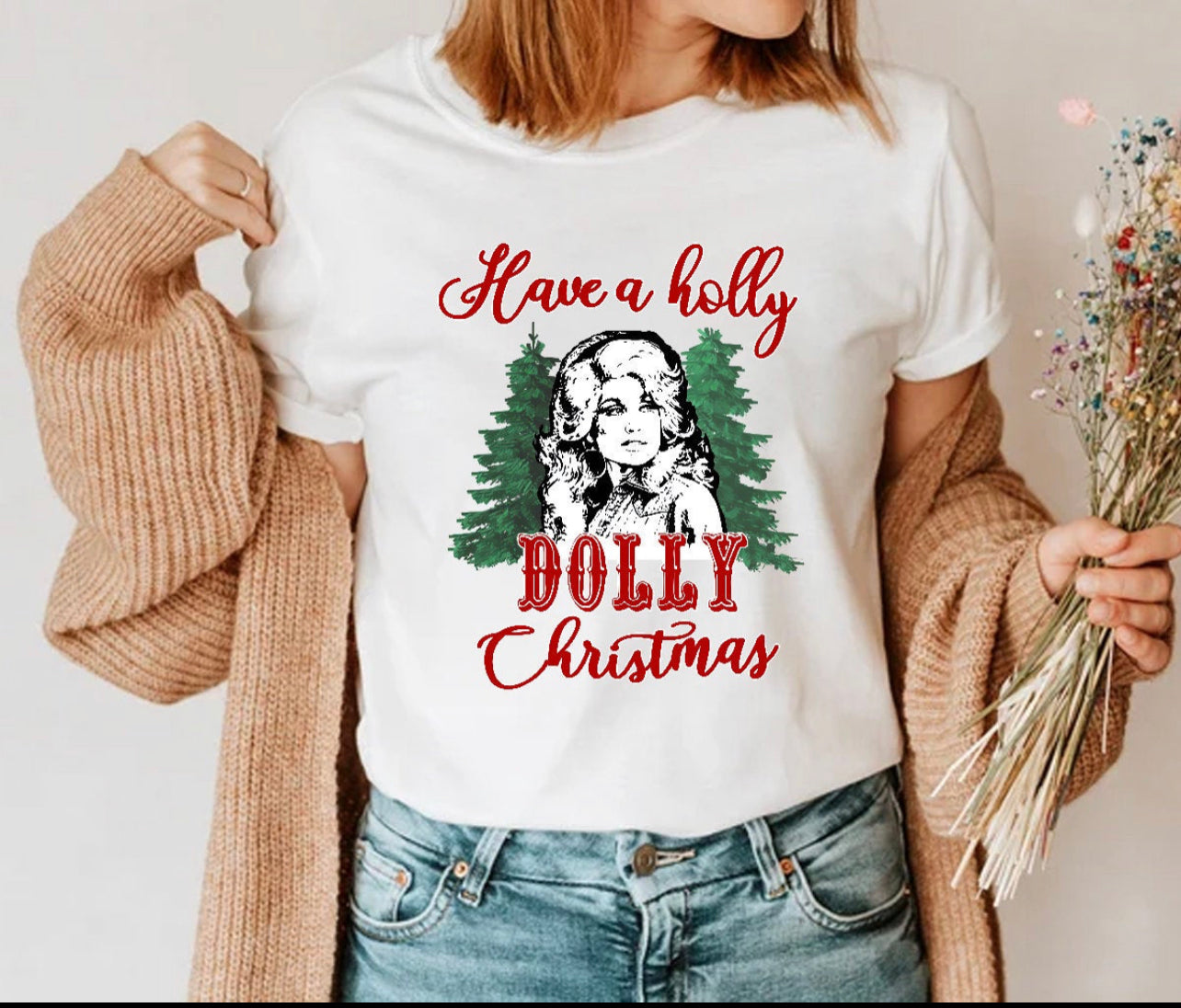 Have a holly dolly Christmas tee