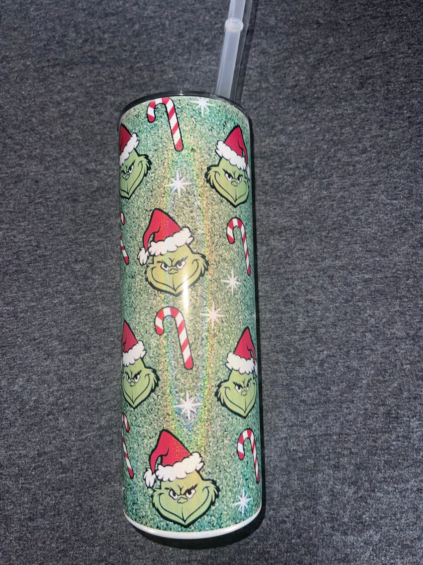 Grinch candy cane tumbler