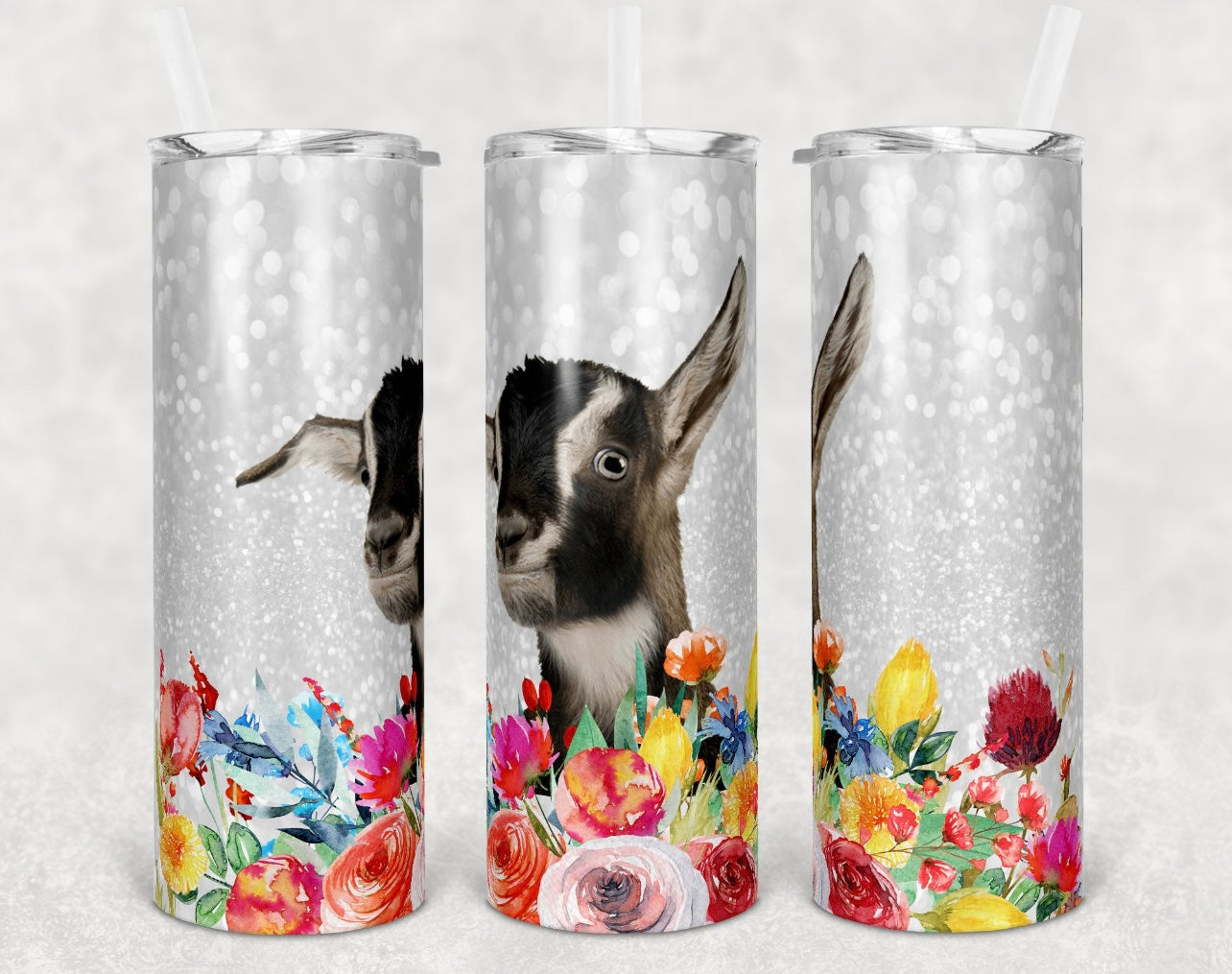 Floral goat tumbler