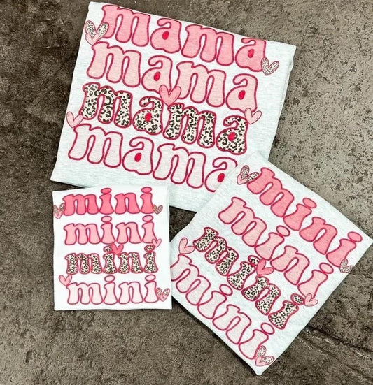 Mama and mini hearts tee