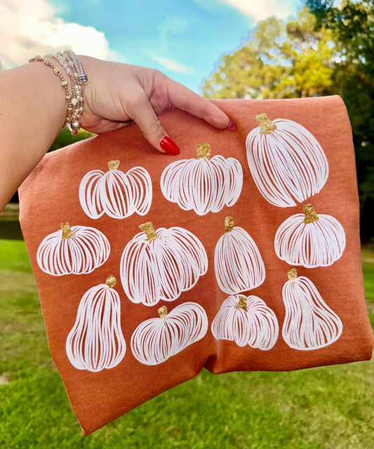 White glitter pumpkins