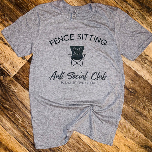 Fence sitting anti social club tee