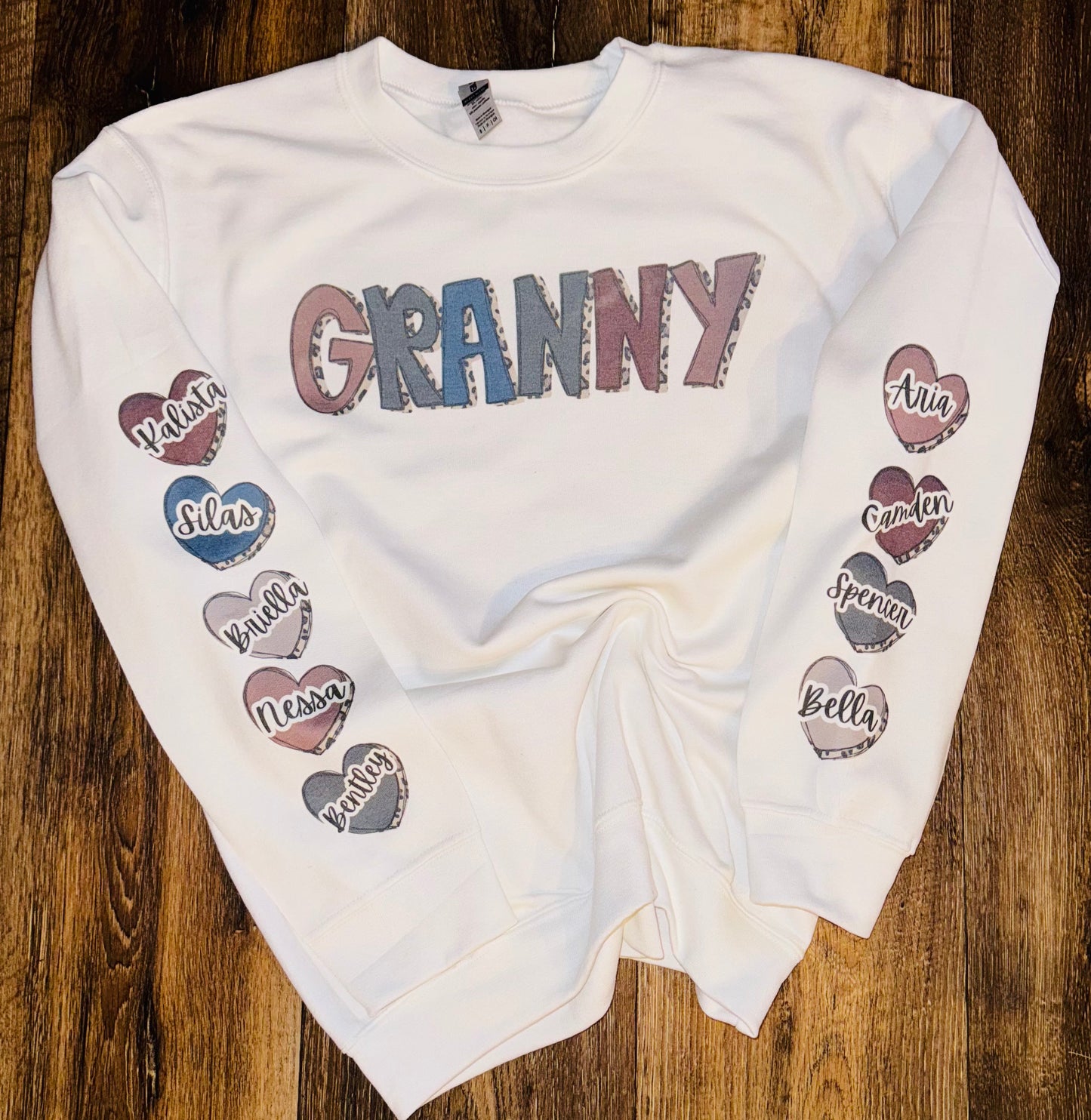 Custom name and hearts sweatshirt