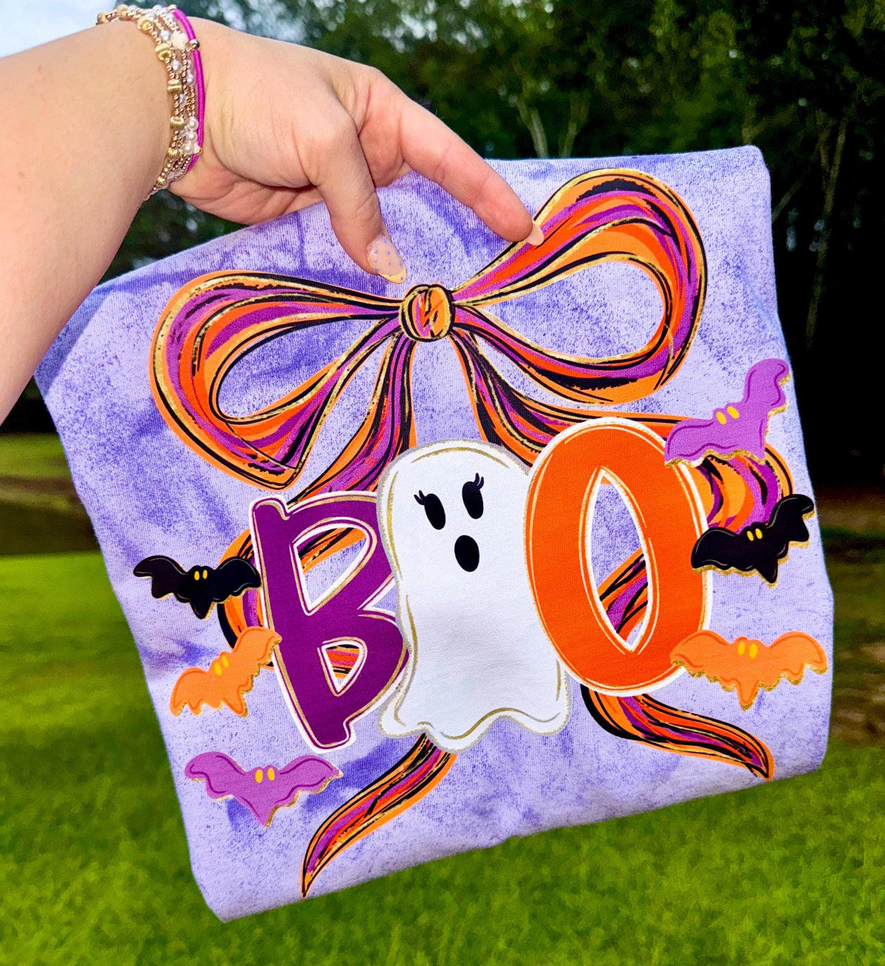 Boo ghost tie dyed tee