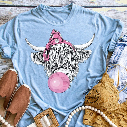 Cow bubble gum tee