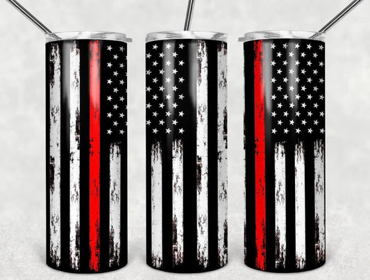 Thin red line firefighter tumbler