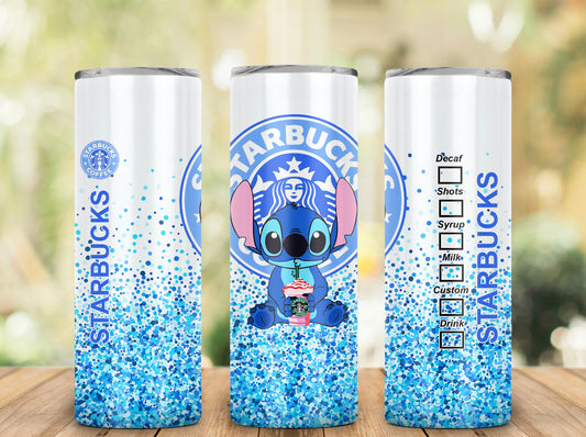 Stitch Starbucks glitter tumbler