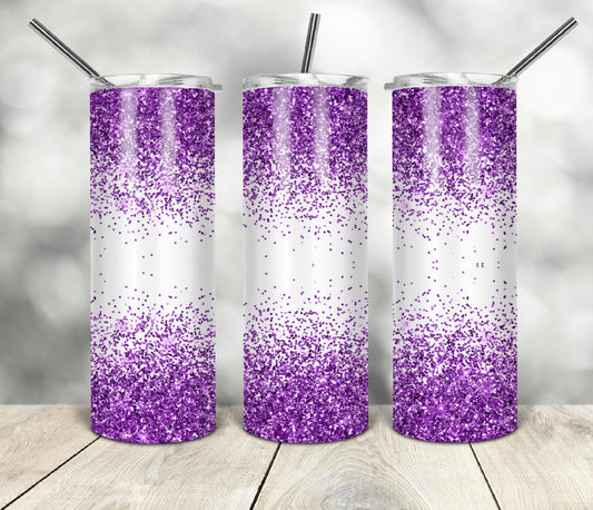 Purple glitter tumbler