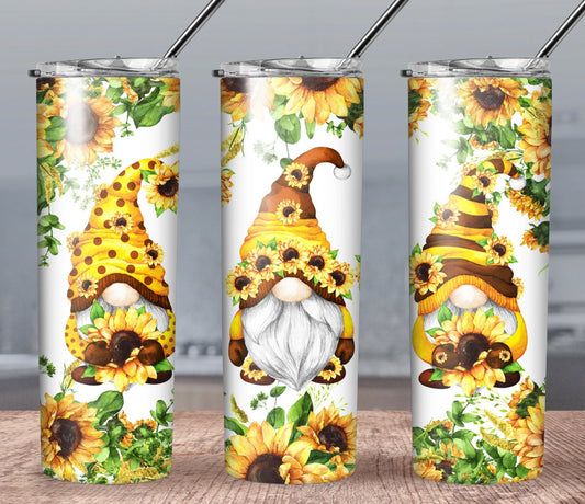 Gnome sunflower tumbler