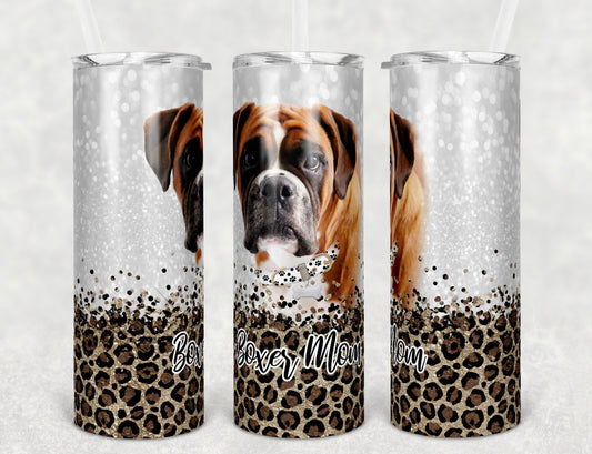 Leopard print boxer mom tumbler