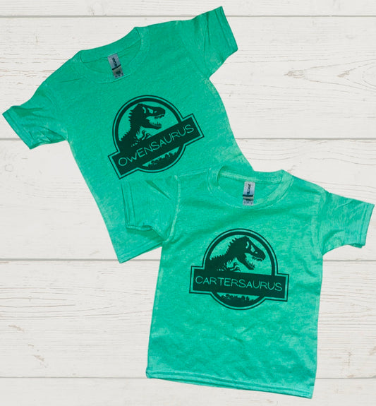 Kids custom Jurassic Park tee