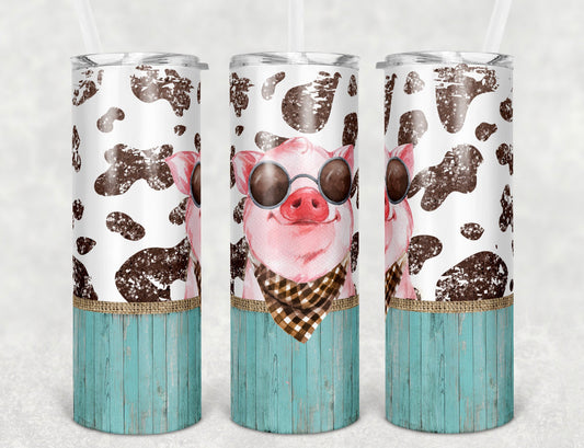 Teal pig tumbler