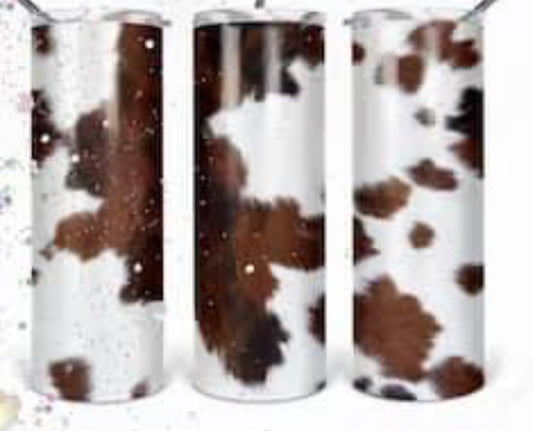 Brown cowhide tumbler