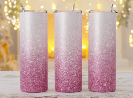 Pink glitter tumbler