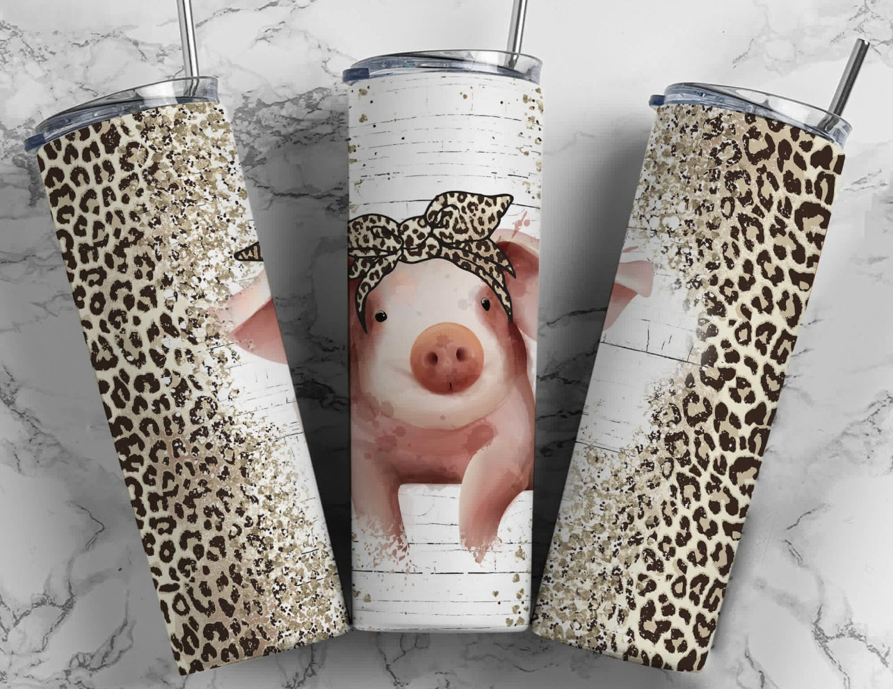 Leopard pig tumbler