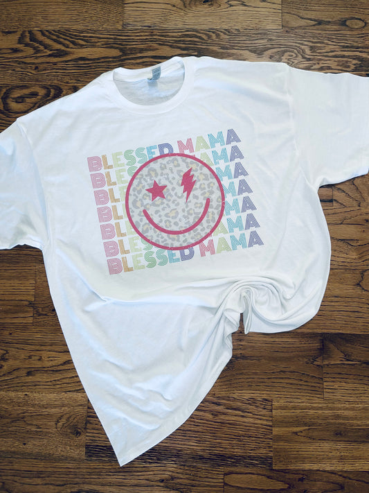 Blessed mama retro tee