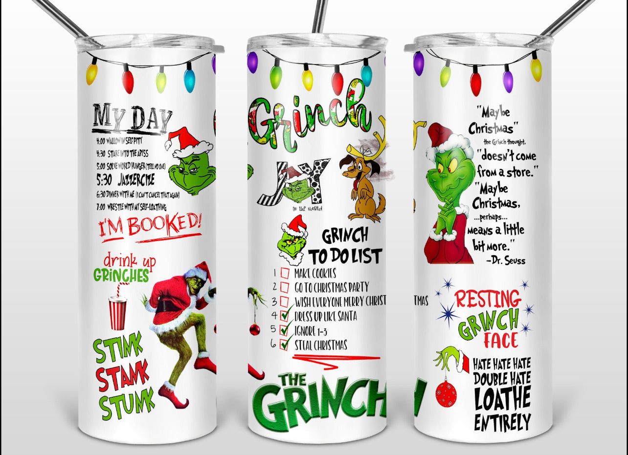 Grinch to do list tumbler