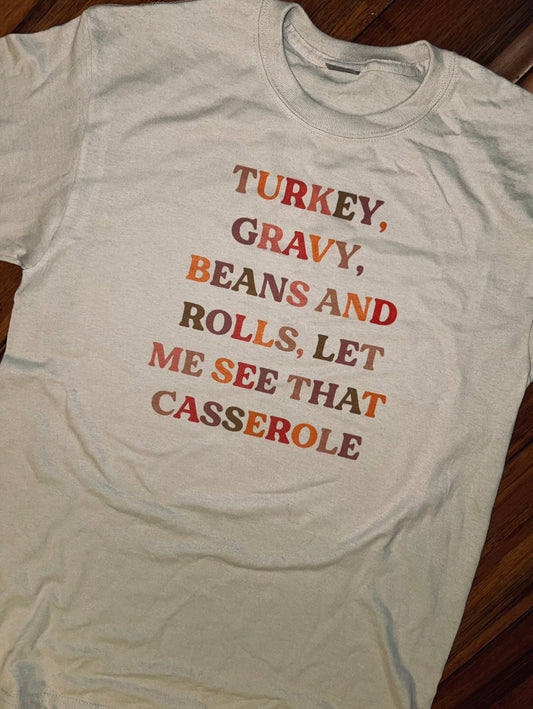 Turkey gravy beans and rolls tee