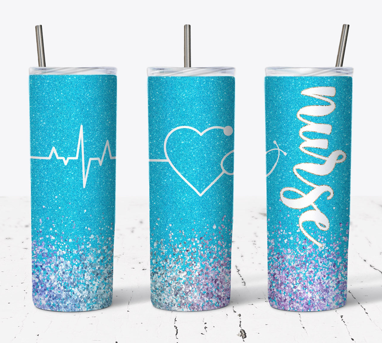 Blue nurse stethoscope tumbler