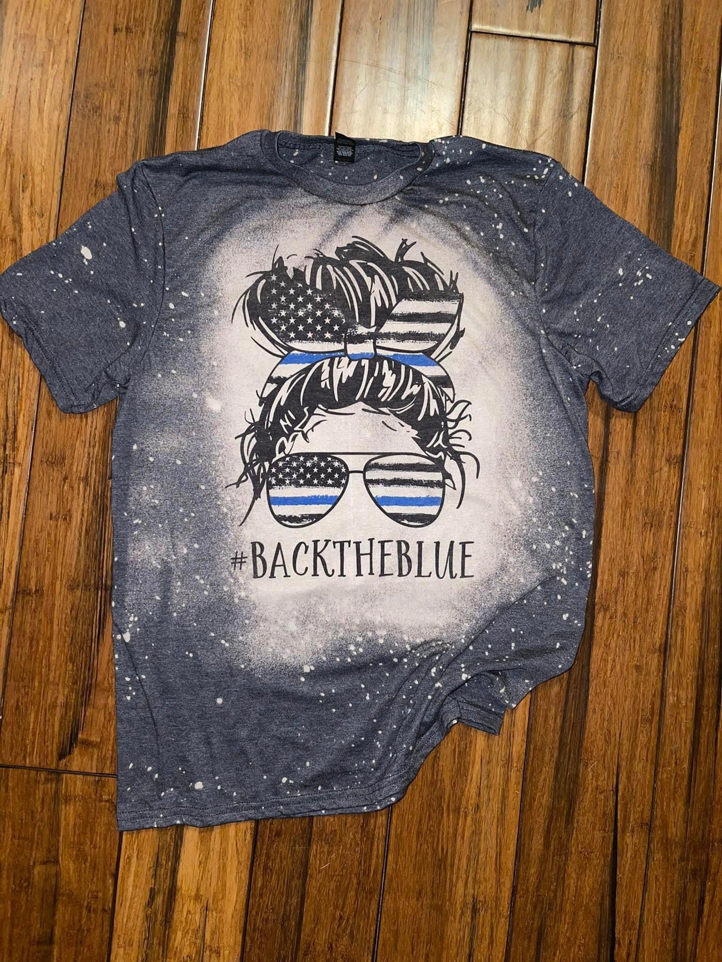 Back the blue bleached tee