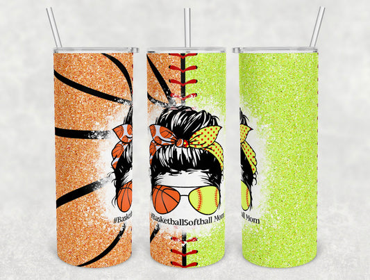 Basketball and softball mom tumbler