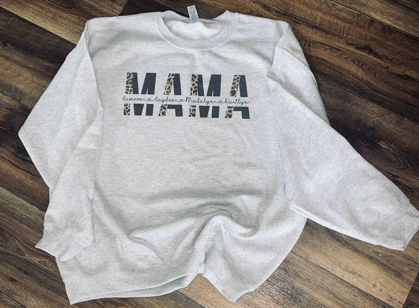 Custom Black and leopard mama sweatshirt