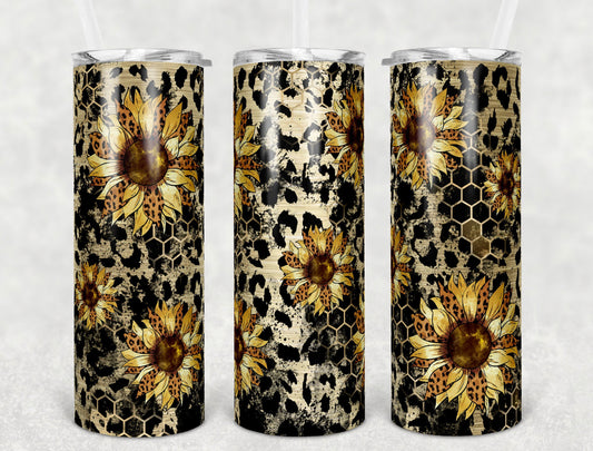 Sunflower leopard tumbler