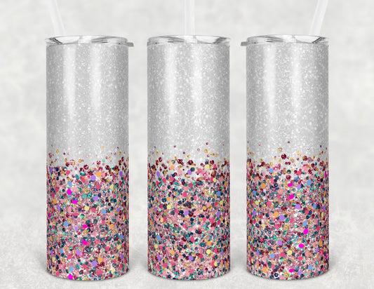 Rainbow glitter tumbler