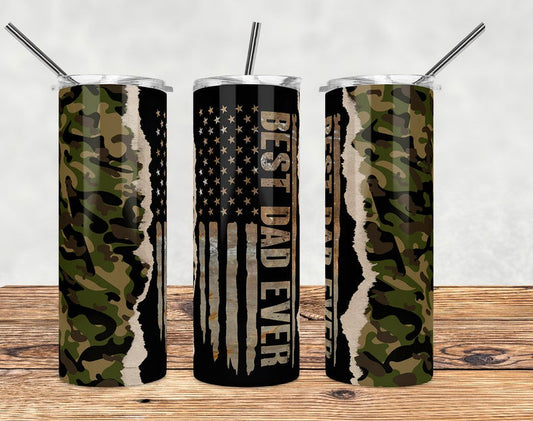 Camo best dad ever tumbler