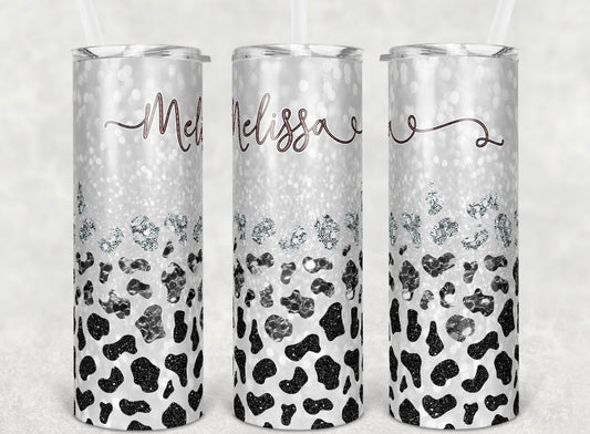 Cow print tumbler