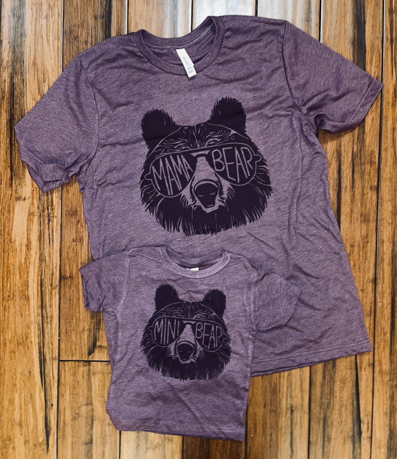 Mama bear and mini bear tee set