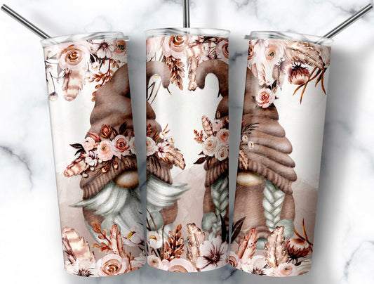 Floral gnome tumbler