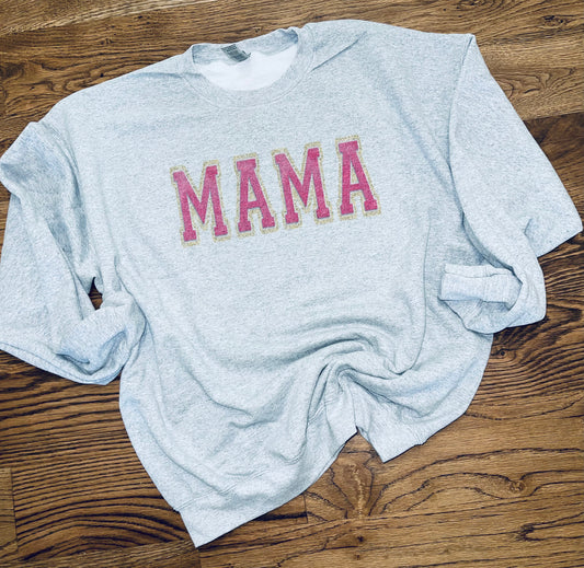 MAMA crewneck (pink and gold)