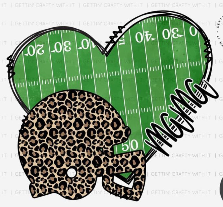 Football mama leopard helmet