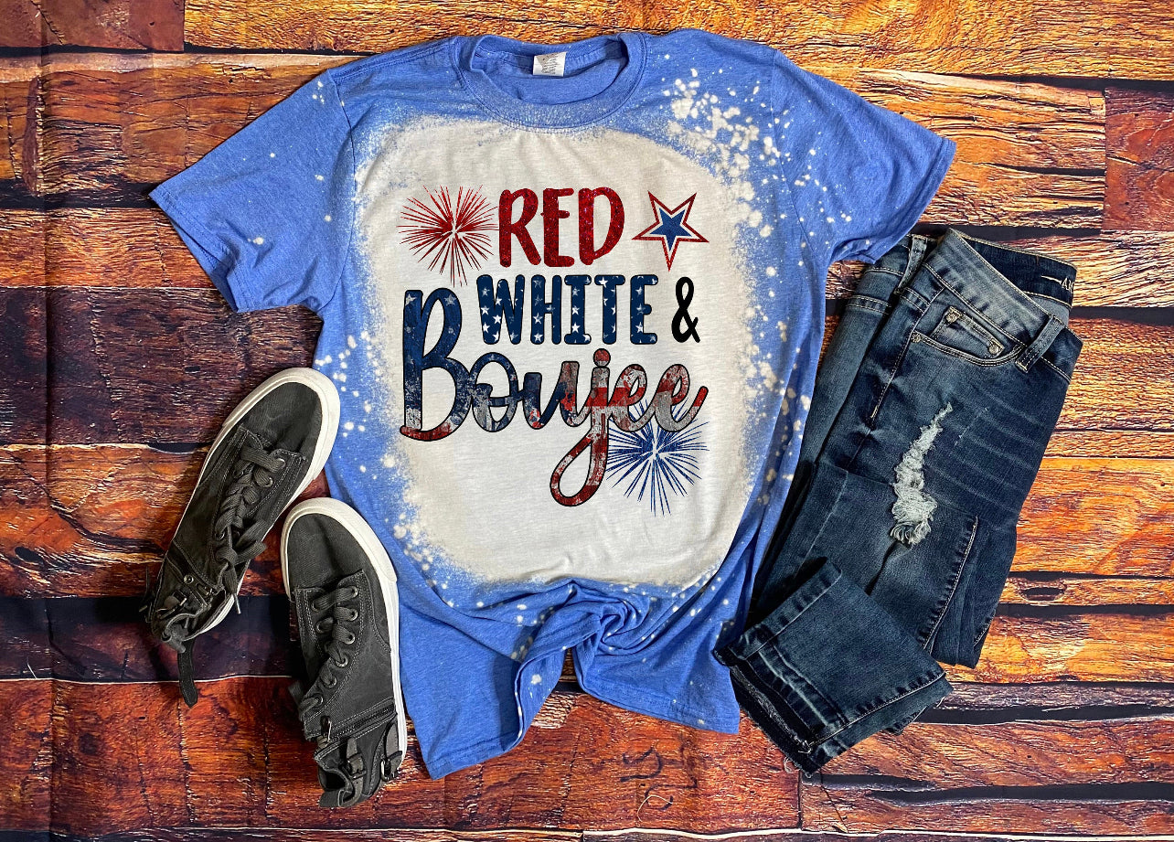 Red white and boujee tee