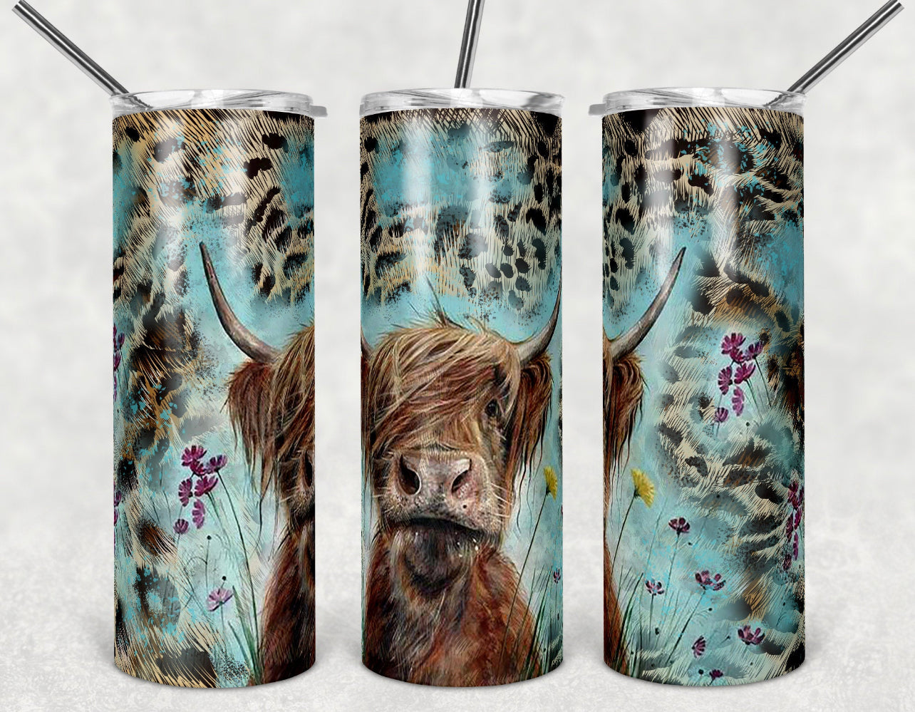 Highland cow tumbler