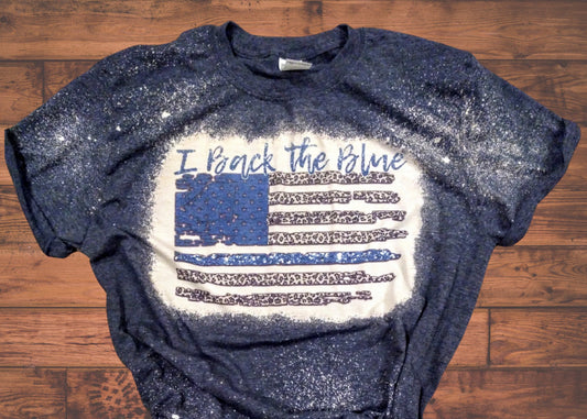 I back the blue bleached shirt