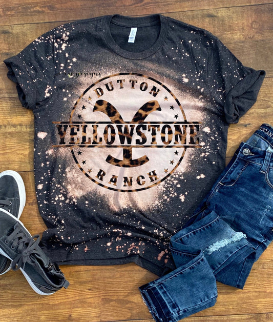 Yellowstone leopard bleached tee