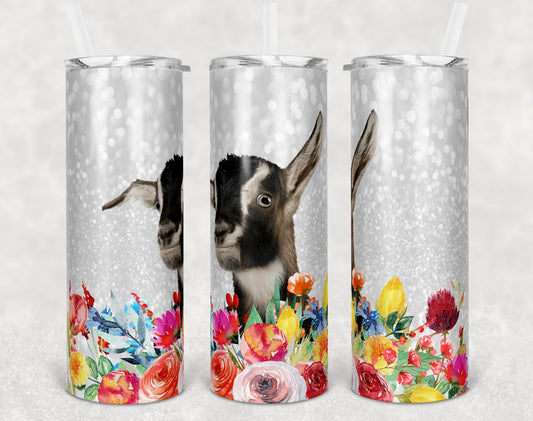 Floral goat tumbler