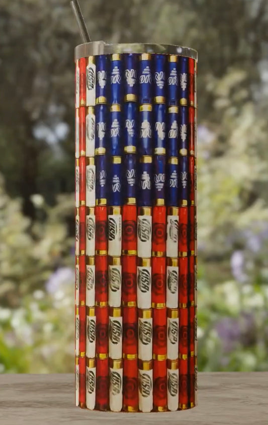 Bullet American flag tumbler